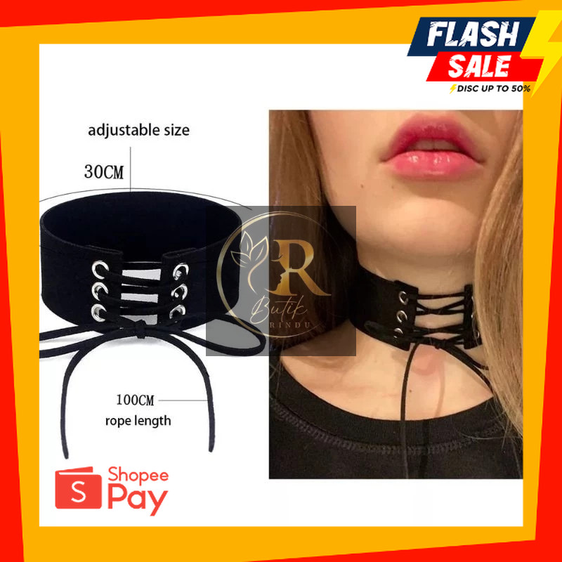 HALOWEEN 10.10 |  BUTIK RINDU (CHOKER XXX) Aksesoris fashion kalung BAHAN KULIT PU cosplay harajuku 