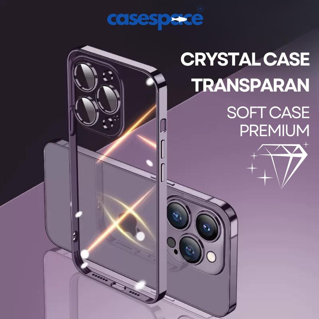 case iphone clear transparan luxury plating bahan silicone softcase lentur tipis antifall untuk ipho