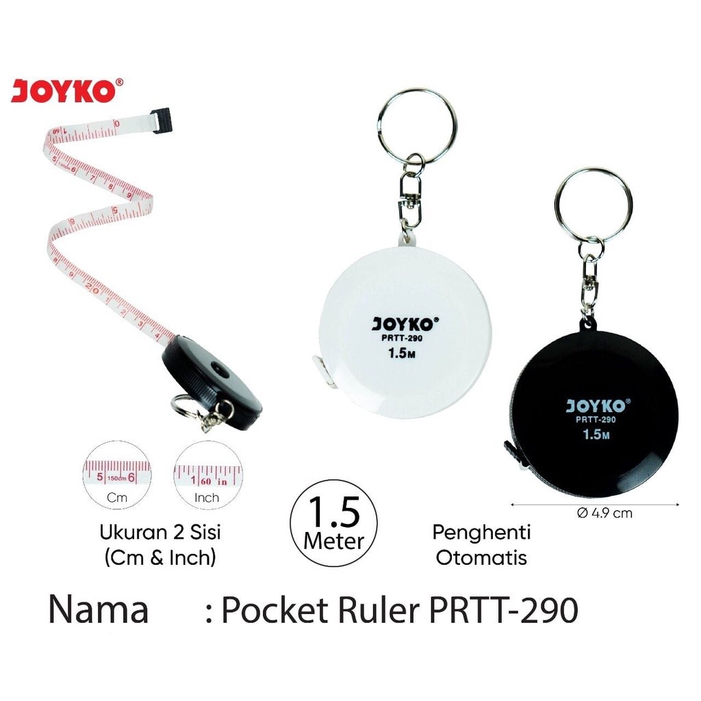 

Meteran Mini Pocket Ruler Tailoring Tape Joyko Prtt-290 1.5 Meter