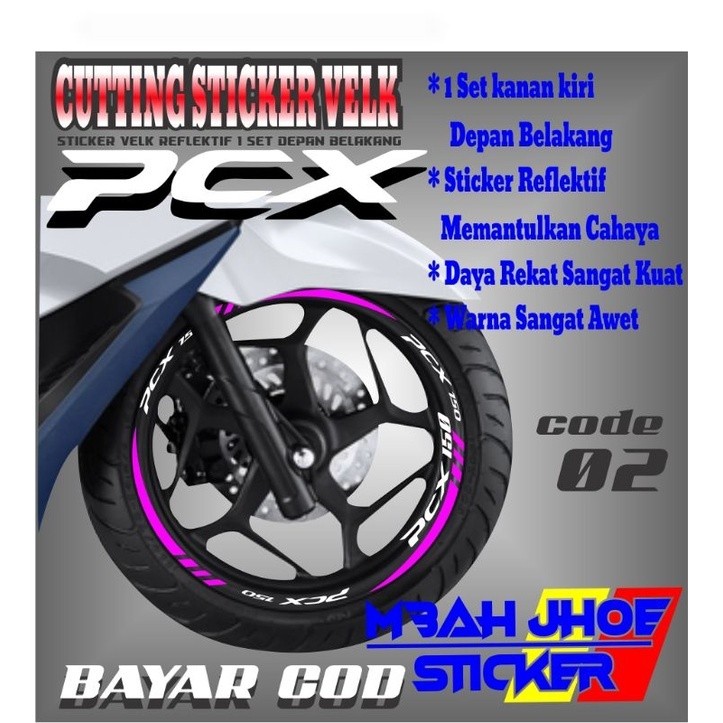 STICKER VELK HONDA PCX 150-160,LIST VELK PCX,CUTTING STICKER VELK PCX TERLARIS KEKINIAN