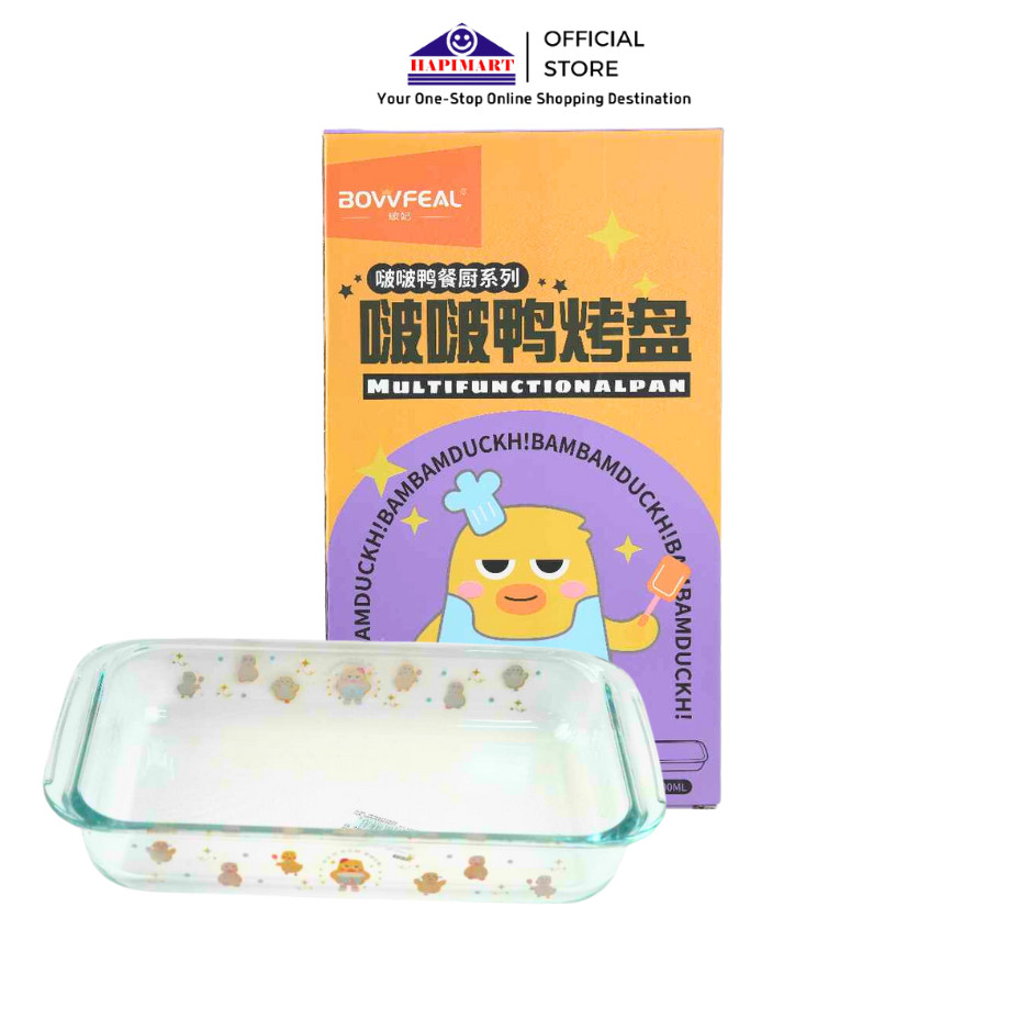 Mangkuk sayur Kaca Tebal Kapasitas 1600 ML /Mangkok Persegi Mangkuk Kotak Kapasitas Besar/Wadah Sayu