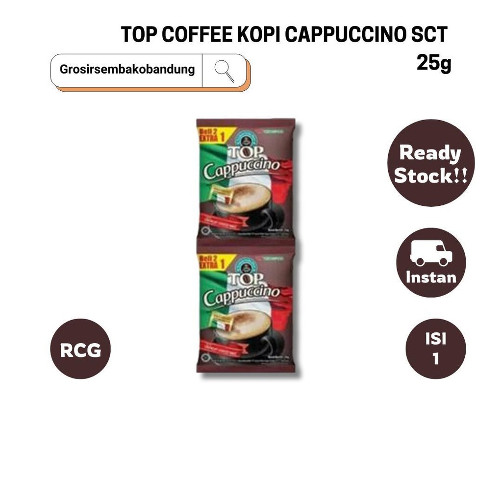 

TOP COFFEE KOPI CAPPUCCINO SCT 25g - 1 Rcg - Kota Bandung