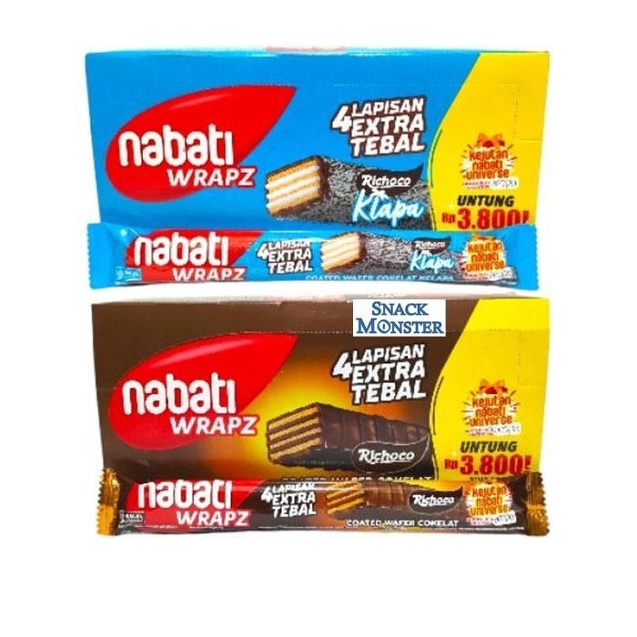 

Nabati Wafer Wrapz Cokelat Kelapa Box - Netto 14 pcs x 16 gr