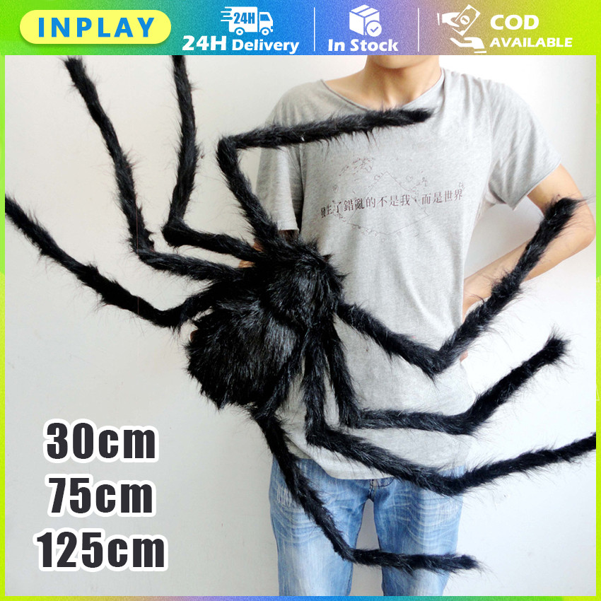 Mainan Laba-Laba Hitam Besar 125CM / Boneka Plush Spider untuk Dekorasi Halloween