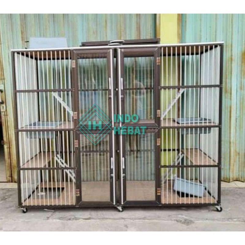 PROMO_SPSIAL Kandang Kucing Besar Pintu 4 Tingkat Bahan Aluminium