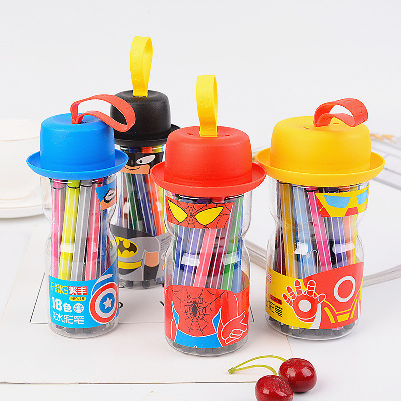 

( TOKITOKI ) SPIDOL ISI 12 WARNA PENSIL WARNA ANAK-ANAK CRAYON HERO batman spiderman
