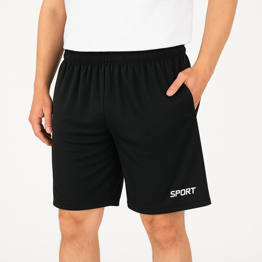 Celana Pendek Pria Santai Polos Kolor Baby Terry Bordir