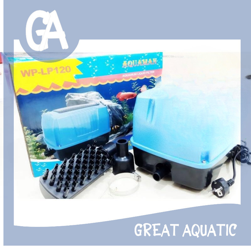 pompa udara aerator AQUAMAN LP 120 AIR PUMP TEKANAN BESAR AERATOR BLOWER AQUARIUM KOLAM aerasi gelem