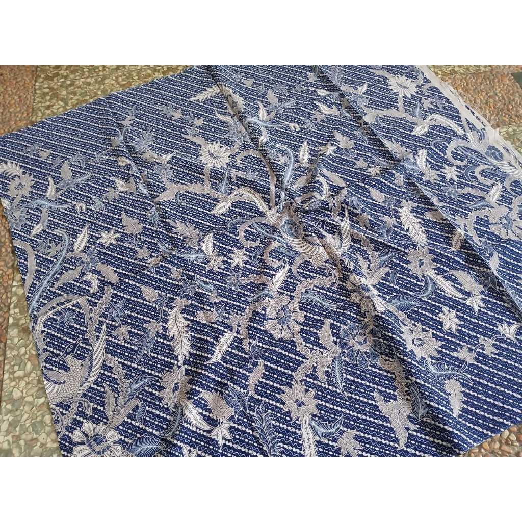Kain Batik SOLO (Bahan Paris) motif lawasan usus keli warna biru