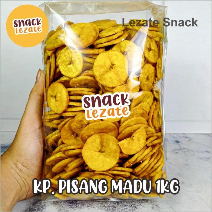 

Keripik Pisang Kepok Madu 1KG Bentuk Bulat Koin Khas PIsang Kepok Lampung - 1000gr
