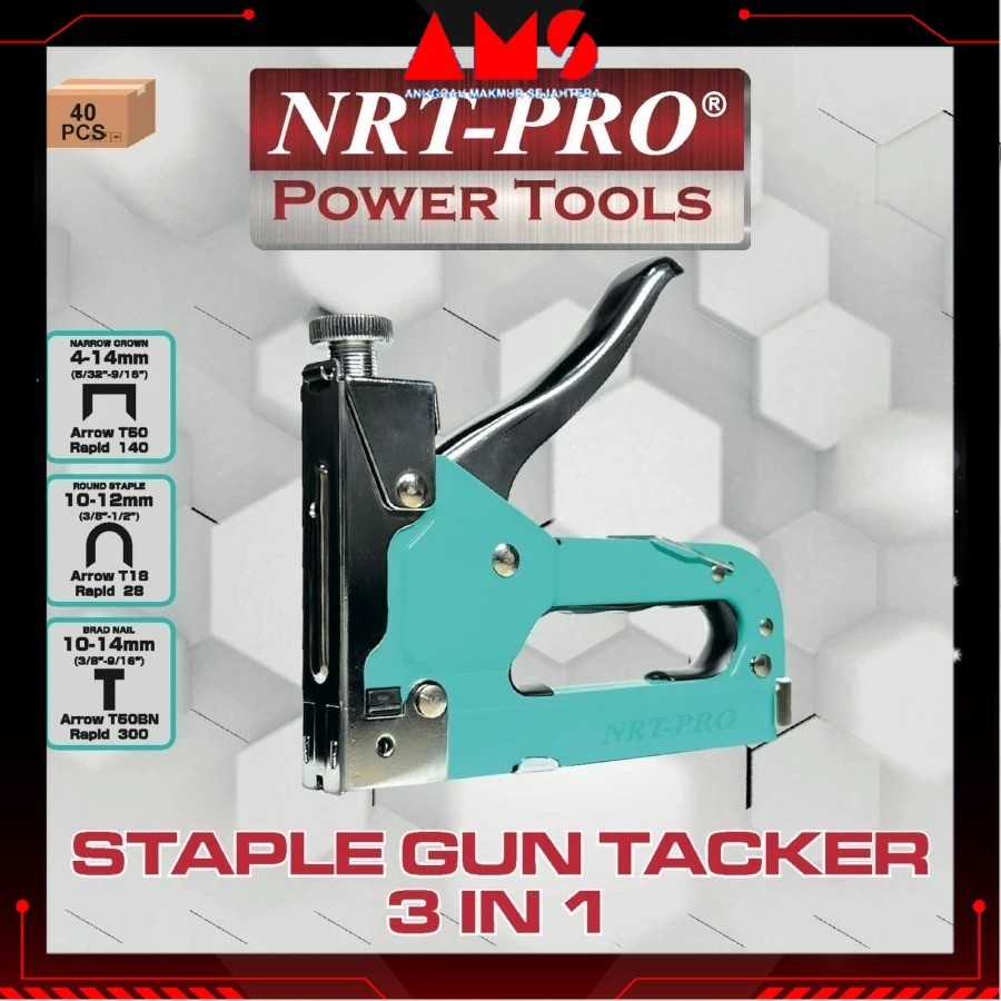 STAPLER GUN / PAKU TEMBAK MANUAL / HAND TACKER HEAVY DUTY UNTUK KAYU KAIN SOFA KARPET TRIPLEK  3 IN 