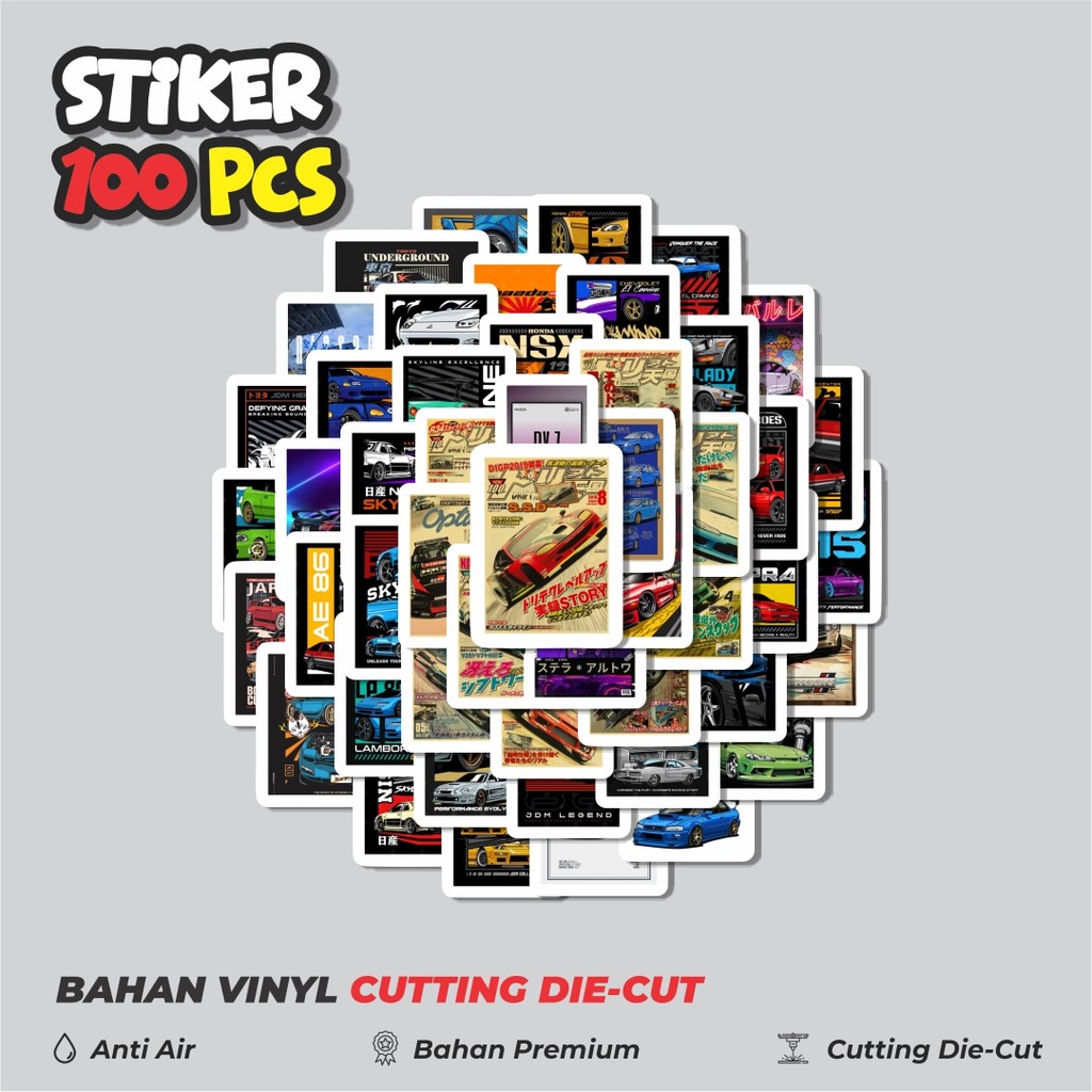 

Terbaru! 50 pcs Stiker Super Street Racer JDM Car Dekorasi Lucu Kreatif untuk Notebook, Skateboard, HP