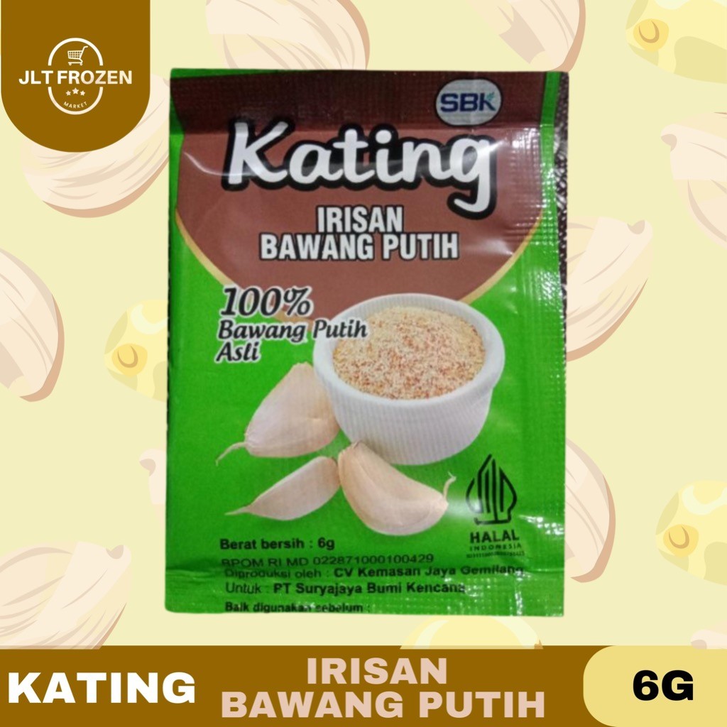 

Kating Irisan Bawang Putih 6g - 1PCS / Kecil Kasar Bawang Putih / 100% Bawang Putih Asli / Sachet