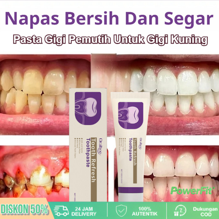 PowerFit Ora2 Toothpaste | Pelindung Gusi Tooth Refresh Toothpaste | Pemutih Membersihkan Gigi  | Na