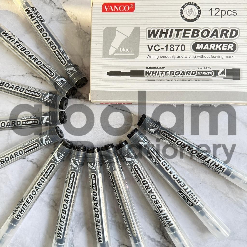 

SELUSIN ( 12 PCS ) Spidol Whiteboard Murah Vanco / Montana V-510 lengkap