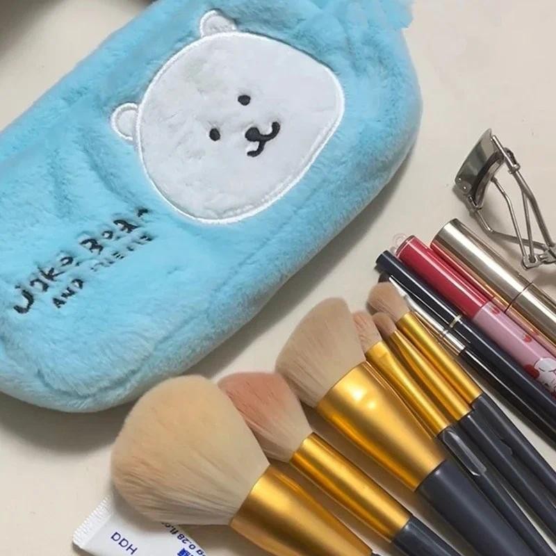 

Cartoon Joke Bear Plush Student Pencil Case Large Capacity Cosmetic Storage Bag Office School Storage Supplies Zipper Pouch