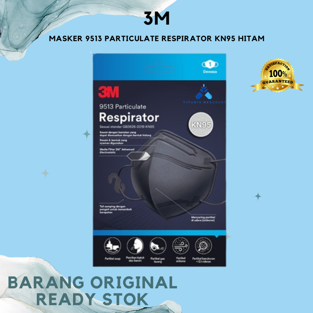3M Masker 9513 Particulate Respirator KN95 Hitam - vm2