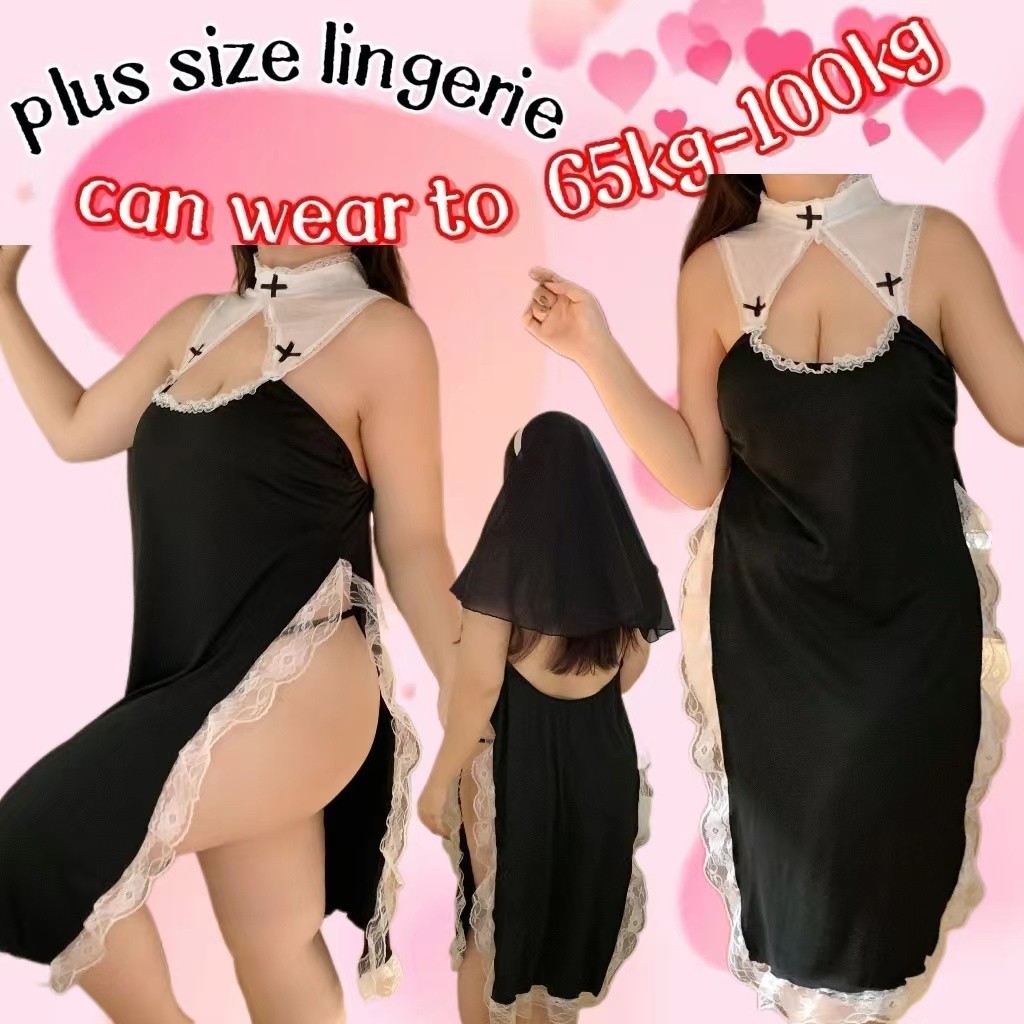Sexy Lingerie Jumbo Lingerie jumbo jumbo big size cosplay wanita nun untuk 65kg-100kg