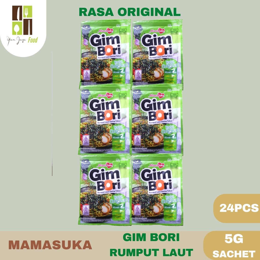 

Mamasuka Gim Bori Rumput Laut Tabur 5g Sachet 1Pack/ 24 Pcs