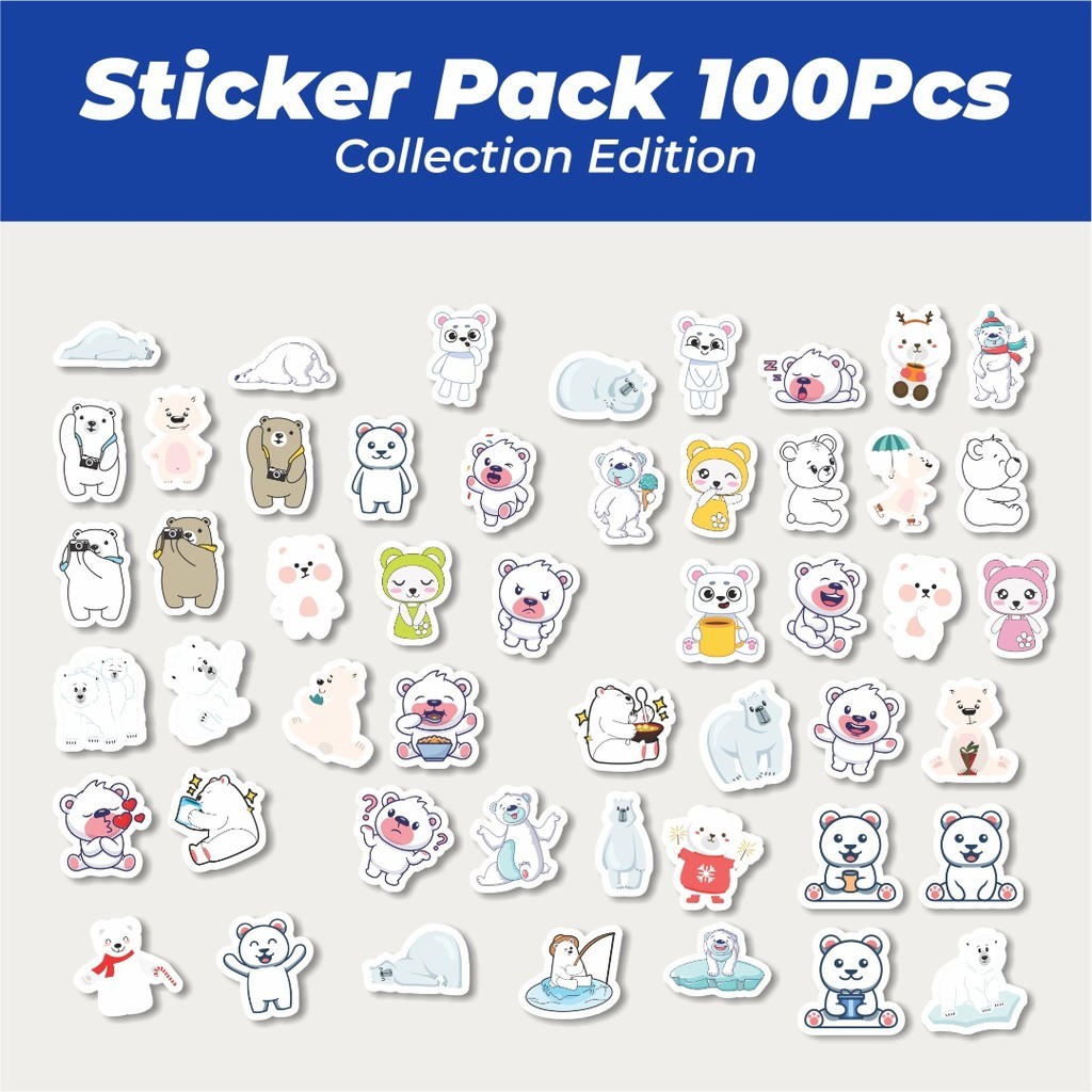 

Hot Sticker Hewan Beruang Kutub Lucu Anti Air Stikers Berperekat Waterproof Sticker Decal Buat Motor Helm Buku Journal Koper Casing HP Laptop Botol Minum
