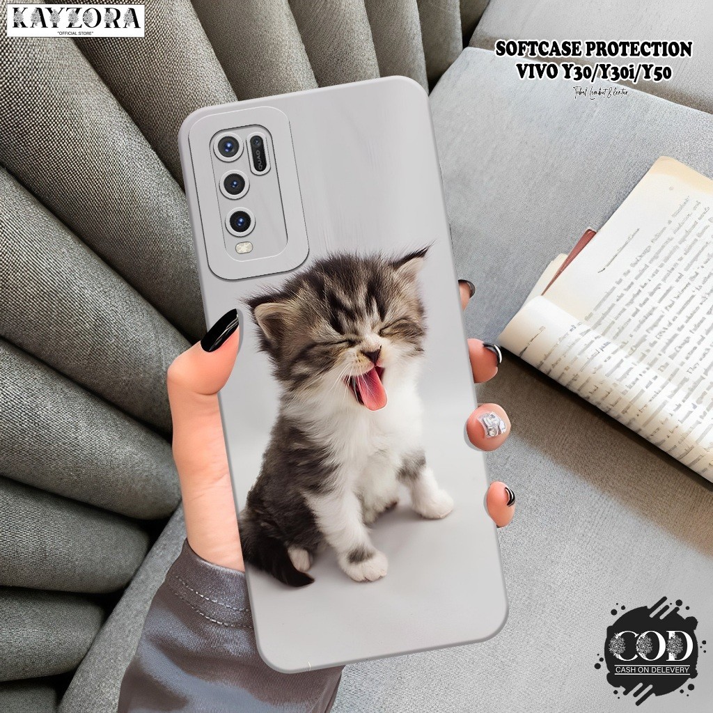 Case VIVO Y30 / Y30i / Y50 Terbaru Fashion Case Kucing Casing VIVO Y30 / Y30i / Y50 Silikon Pro Came