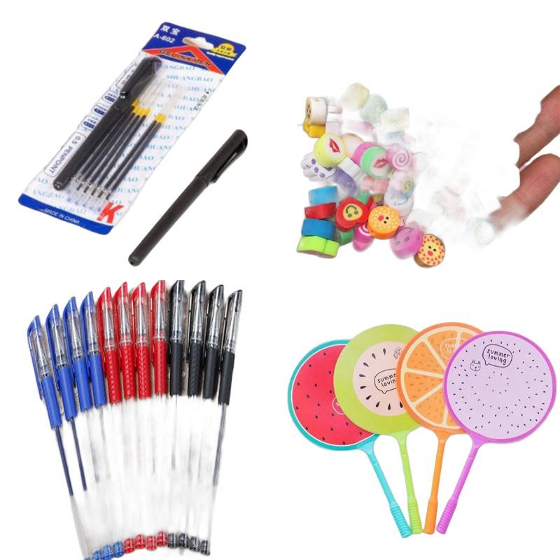 

Aneka Pulpen Kipas Pulpen gel 0.5mm+6Refill Pulpen Gel Hitam Biru Merah+Refill Penghapus Pulpen