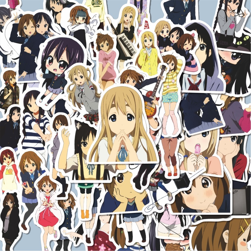 

100PCS Lucu Sticker Anime K-On! Stiker Aesthetic Stiker Anti Air Stikers Berperekat Waterproof sticker decal buat Motor Helm Buku Journal Koper Casing HP Laptop Botol Minum Hadiah anak