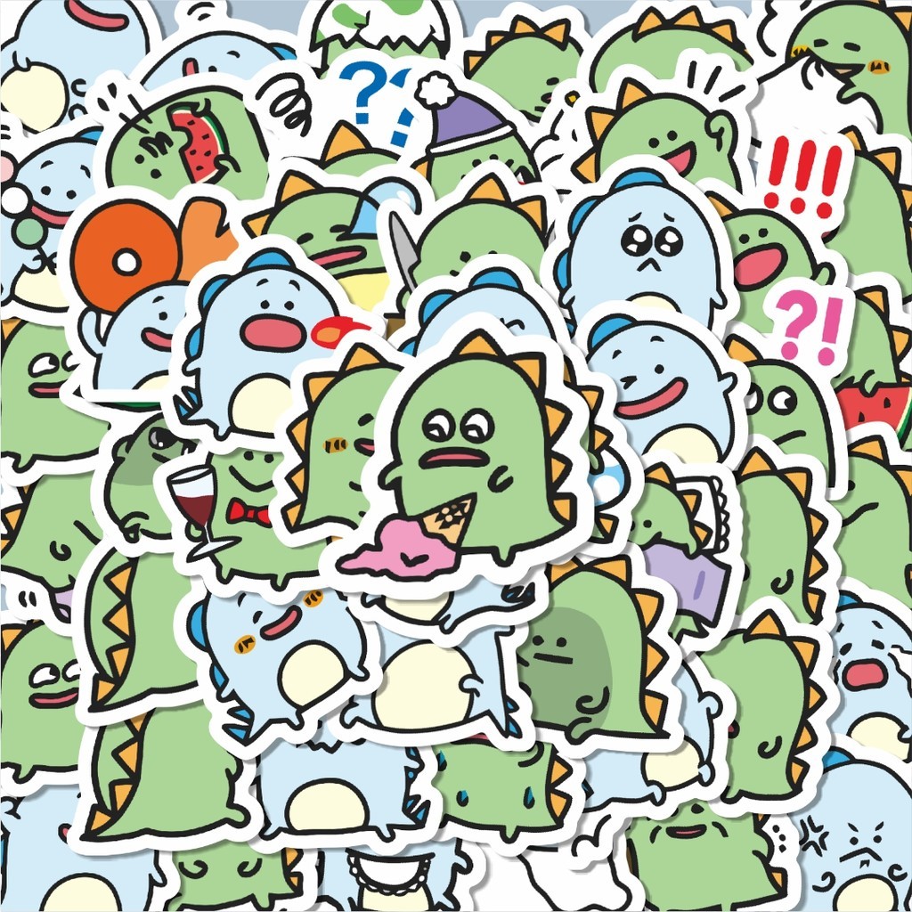 

100PCS Lucu Sticker Hewan Shiba Inu Dino Sticker Aesthetic Stiker Anti Air Stikers Berperekat Waterproof sticker decal buat Motor Helm Buku Journal Koper Casing HP Laptop Botol Minum Hadiah anak