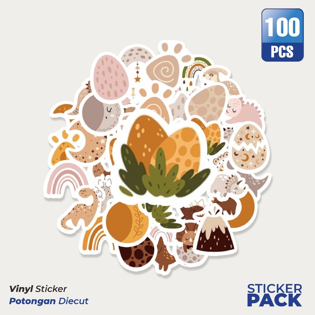 

Stiker Vinyl Stiker Bayi Dinosaurus Waterproof Aesthetic- Untuk Laptop, Motor, dan Helm - Paper Stationery Pack