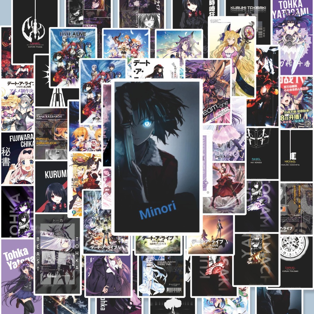 

100PCS Lucu Stiker Anime Date A Live Stiker Aesthetic Stiker Anti Air Stikers Berperekat Waterproof sticker decal buat Motor Helm Buku Journal Koper Casing HP Laptop Botol Minum Hadiah anak