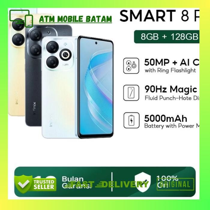 Infinix Smart 8 Pro 8/128GB - Up to 16GB Extended RAM - 6.6"