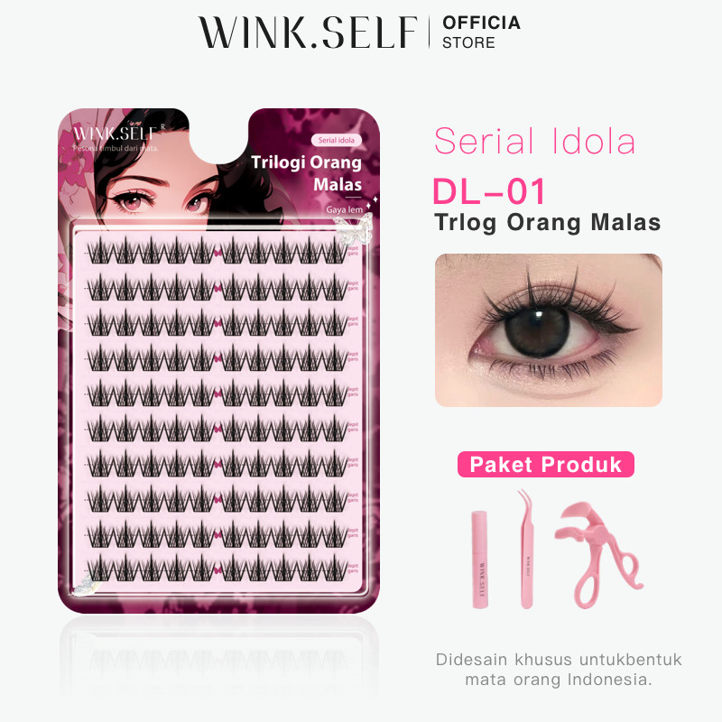 WINK SELF DL-01 Trilogy Bulu Mata Palsu Bulu Mata Extension Eyelash Paket Lem Bulu Mata
