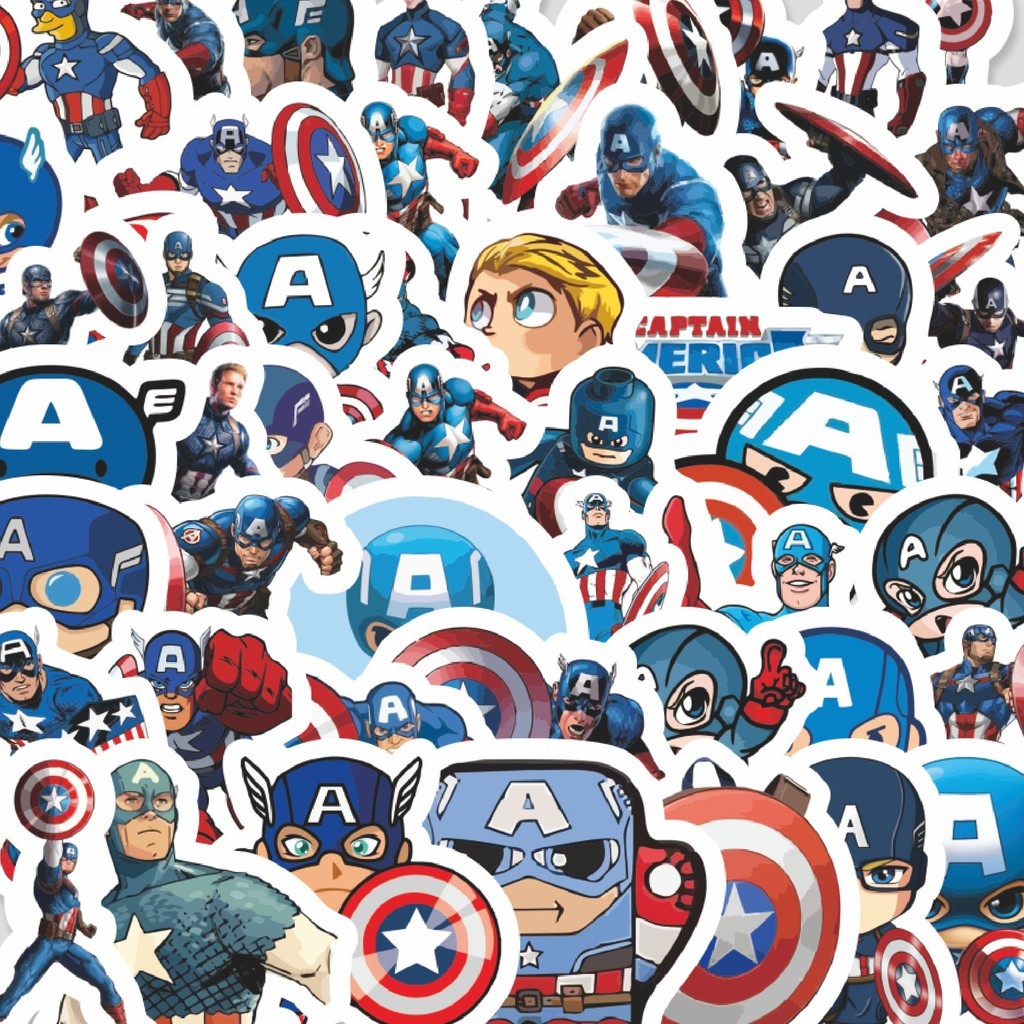 

Stiker Cutting Pack Stiker Kartun Captain America Isi 100Pcs Series Aesthetic Lucu Keren Untuk Koper Bahan Vynil
