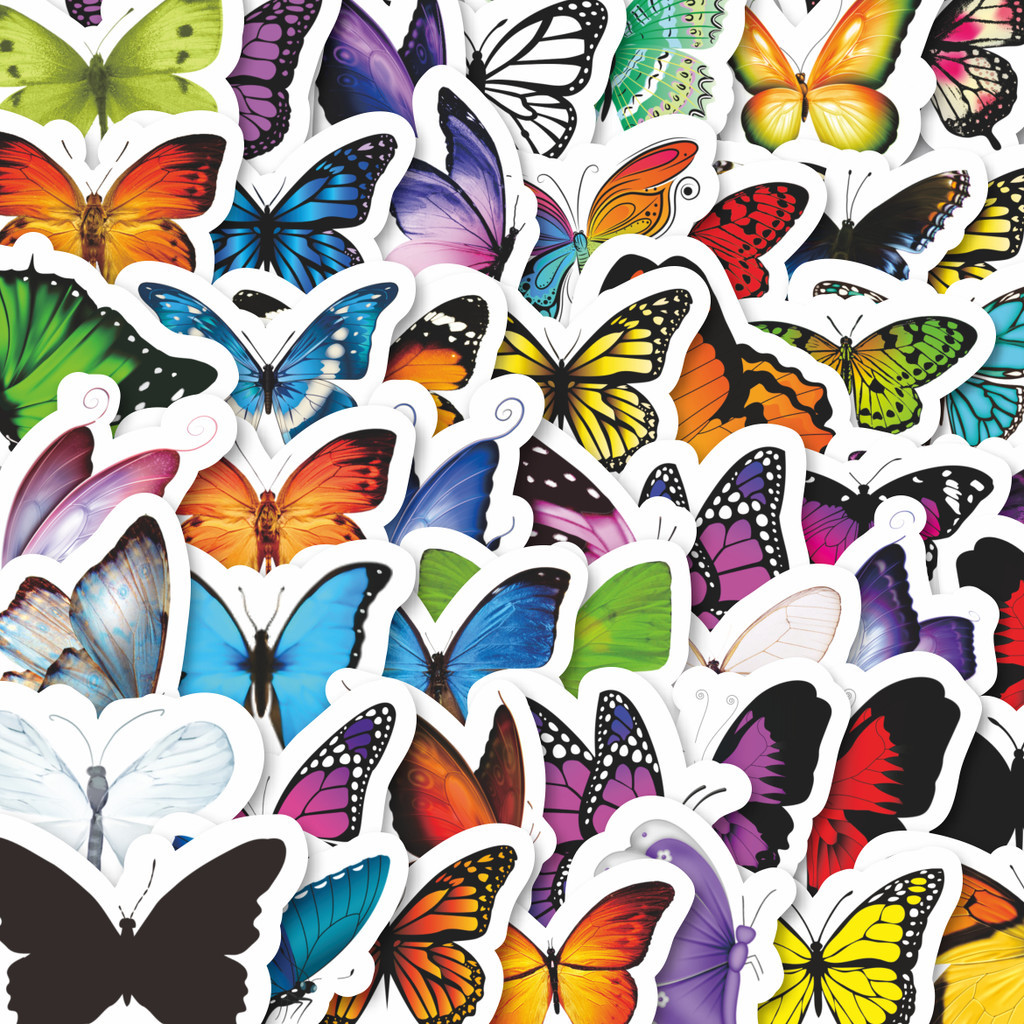 

Stiker Cutting Pack Stiker Hewan Kupu Kupu Isi 100Pcs Series Aesthetic Lucu Keren Untuk Koper Bahan Vynil
