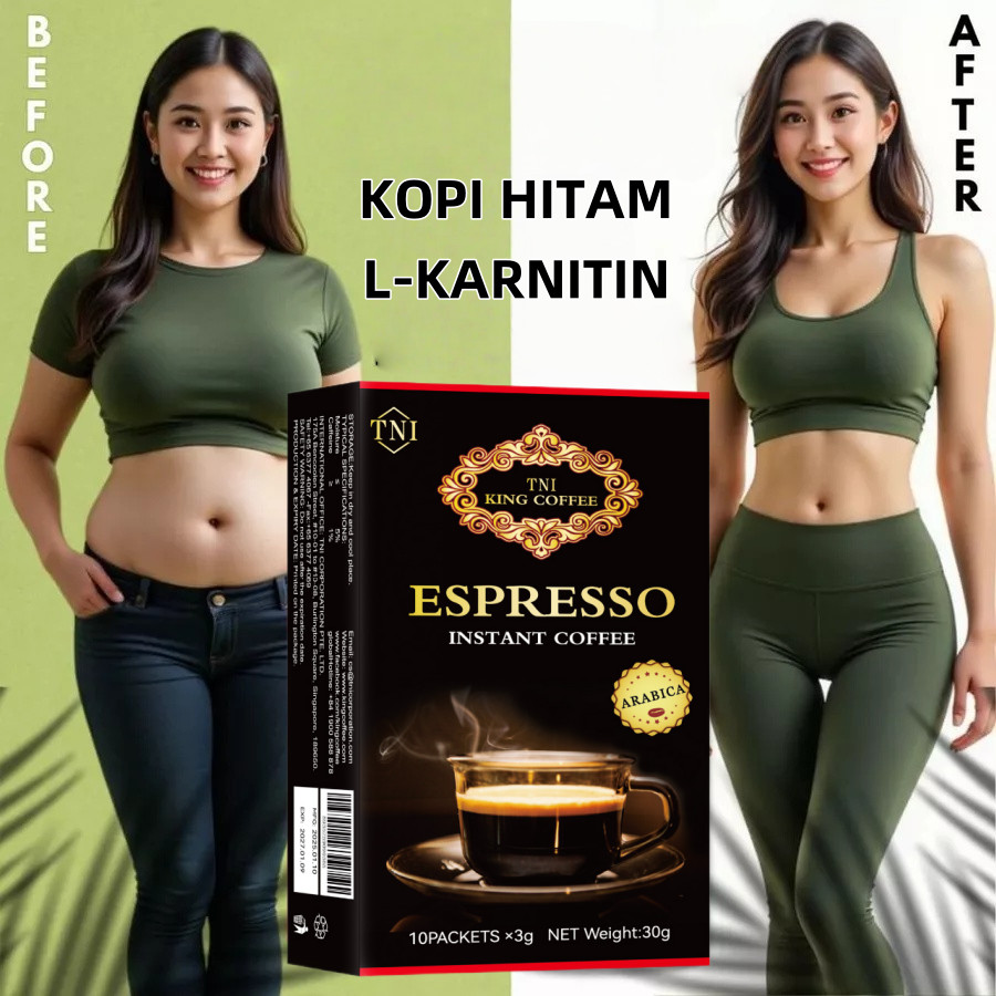 

【Kopi Hitam Sehat】 King Coffee Espresso L-Carnitine, Metabolisme Pembakaran Lemak, Suplemen Pertumbuhan Otot dan Penurunan Berat Badan Tanpa Gula