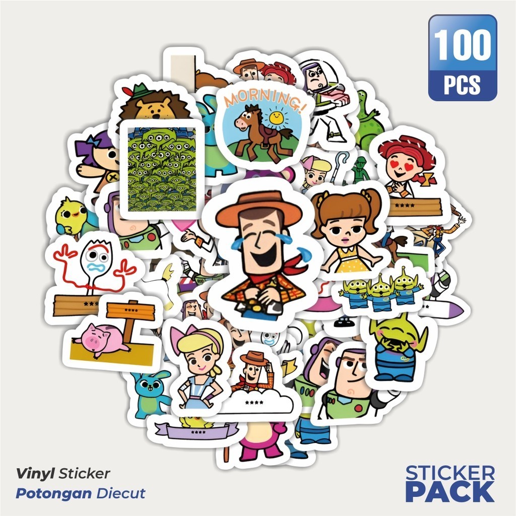 

Stiker Vinyl Stiker Kartun Toy Story Waterproof Aesthetic- Untuk Laptop, Motor, dan Helm - Paper Stationery Pack