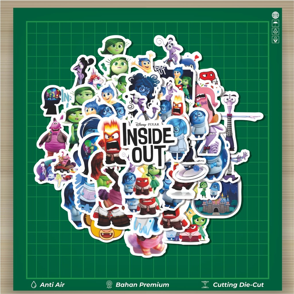

HOT 50 PCS STIKER Sticker Kartun Inside Out Sticker Stiker Fashion Cars Decal Dingin Kartu Album Custom Vinyl Anti Air- Sticker Aesthetic Buku Journal Koper Casing HP Tablet Laptop Helm Motor Botol Minum