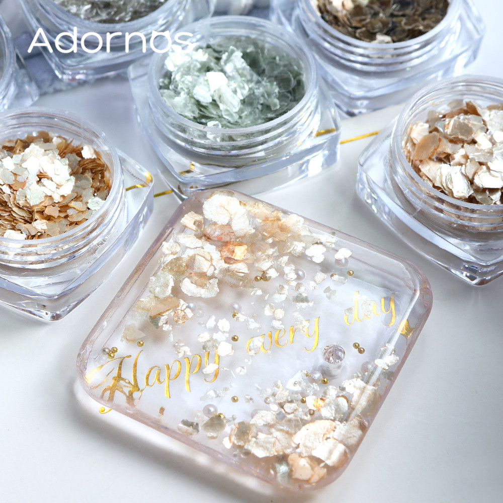 

6 Colors Irregular Marble Mica Slice Epoxy Resin Filling Decoration Mermaid Aurora Mica Marble Flakes DIY Pendant Crafts Making