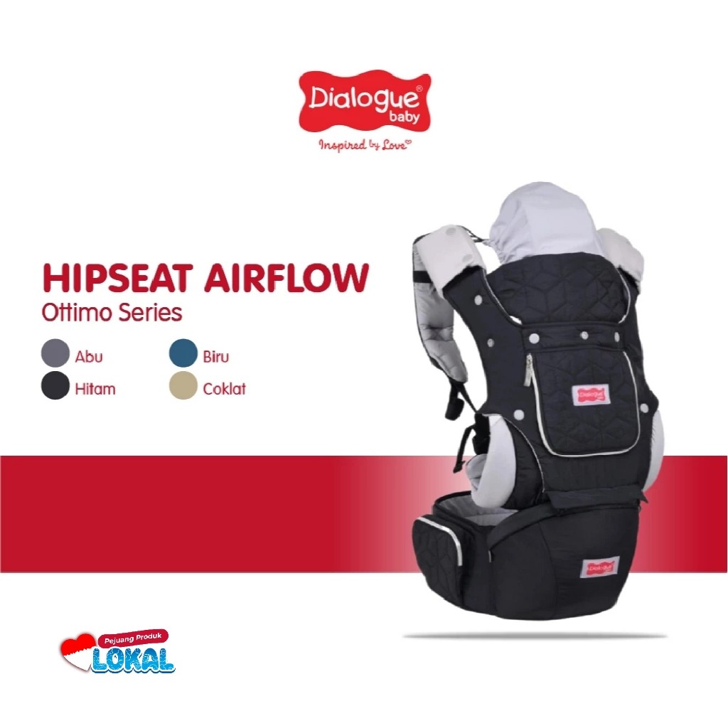 NEW Dialogue Baby Gendongan Bayi Depan Hipseat Airflow Bayi 9 In 1 Ottimo Series DGG4421 PREMIUM