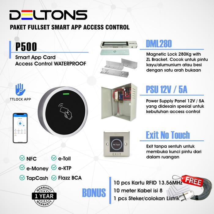 

Outdoor Waterproof Door Access Control Deltons P500 Paket Akses Kontrol EM Lock - Indoor EM Lock