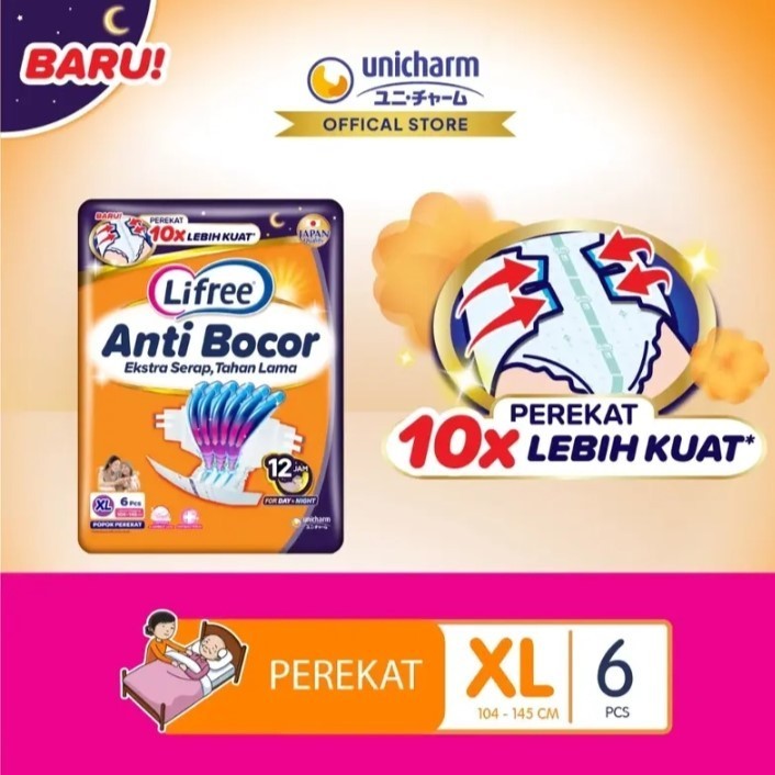 juprisyahpu - lifree popok perekat xl6 - popok dewasa tipe perekat