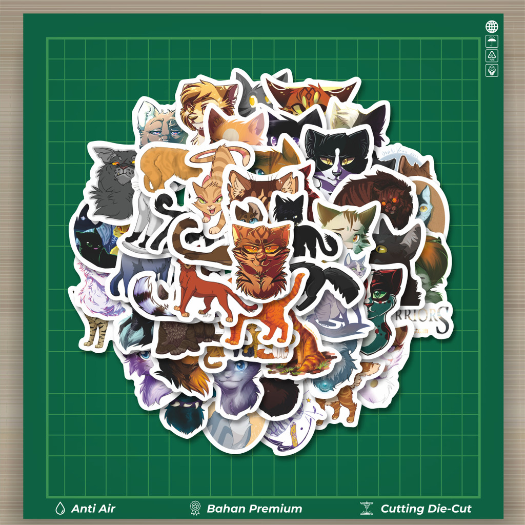 

HOT 50 PCS STIKER Stiker Hewan Warriors Cats [Prajurit Kucing] Stiker Fashion Cars Decal Dingin Kartu Album Custom Vinyl Anti Air- Sticker Aesthetic Buku Journal Koper Casing HP Tablet Laptop Helm Motor Botol Minum