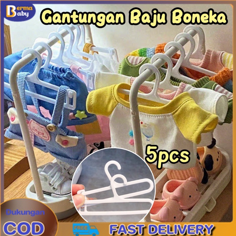 5PCS Gantungan Baju Boneka / Boneka Coat Hanger Gantung / 10-20 Cm Hanger Boneka / Rak Gantung Serba