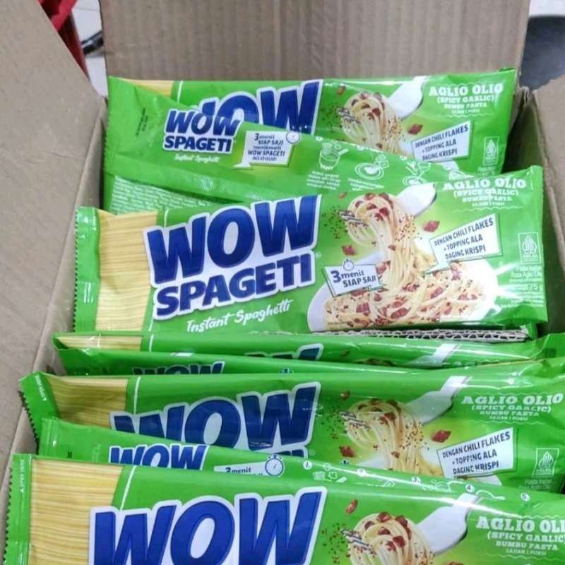 

wow spaghetti aglio Olio (84g isi 5 Bks/renceng)