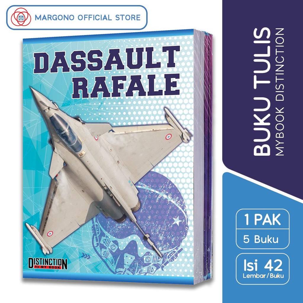 

My Book Distinction Buku Tulis Besar B5 Boxy Pesawat Fighter Jet 42 Lembar - 5 Buku