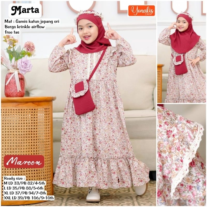 ELLAMOURE - Yonakis Baju Muslim Anak Perempuan Adem Termurah Motif Bunga  Katun Jepang ORI Motif Bun