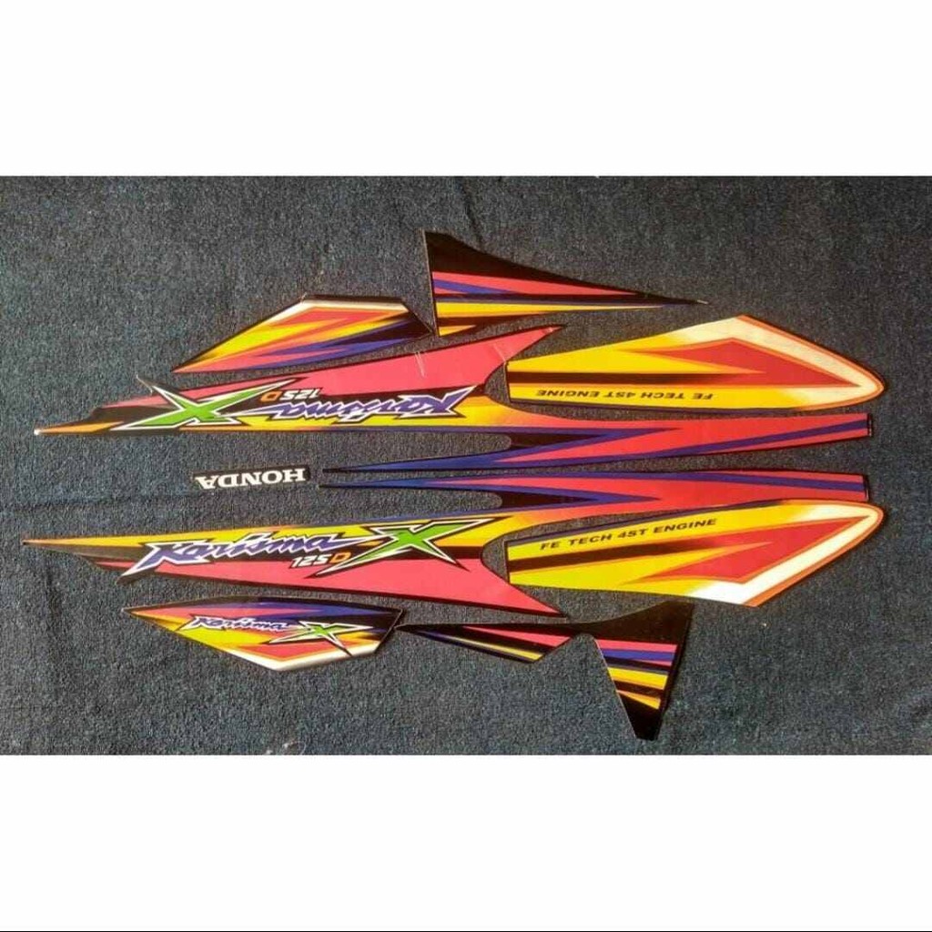 Striping Ori body Honda Karisma X 125D 2005 2006 stiker bawaan original bodi honda karisma 125