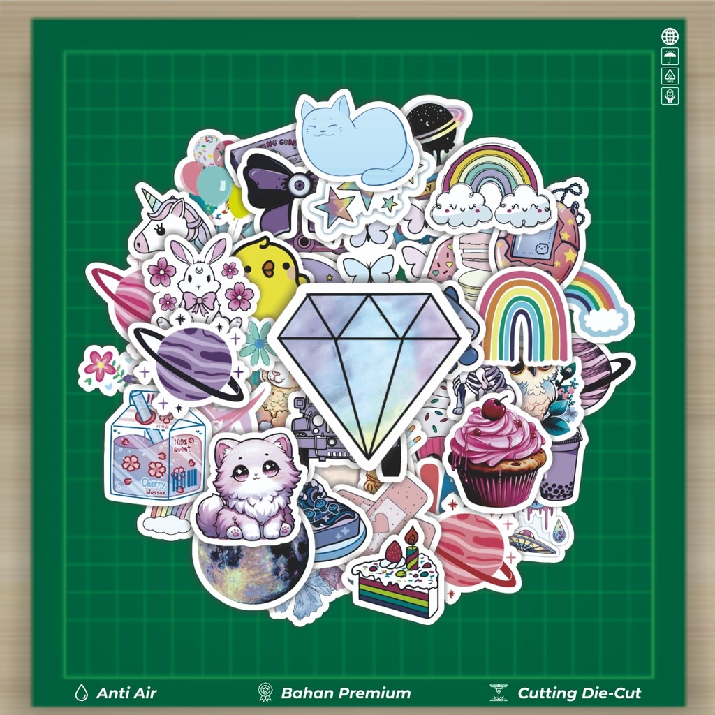 

HOT 50 PCS STIKER Stiker Pastel Aesthetic Stiker Fashion Cars Decal Dingin Kartu Album Custom Vinyl Anti Air- Sticker Aesthetic Buku Journal Koper Casing HP Tablet Laptop Helm Motor Botol Minum