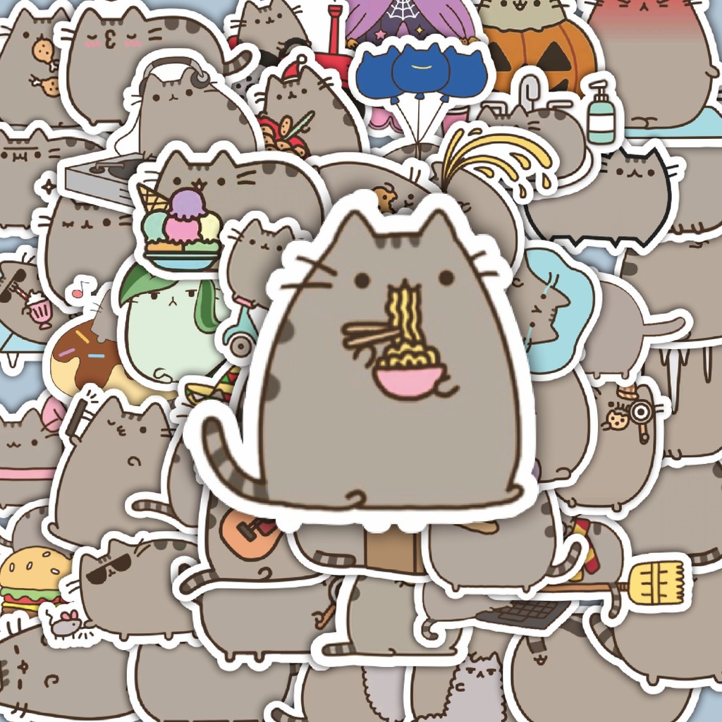 

100PCS Lucu Stiker Funny Pusheen Cats [Kucing Pusheen yang Lucu] Stiker Aesthetic Stiker Anti Air Stikers Berperekat Waterproof sticker decal buat Motor Helm Buku Journal Koper Casing HP Laptop Botol Minum Hadiah anak