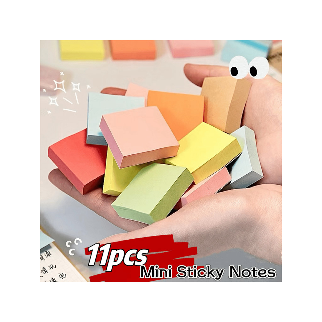 

11pcs Colorful Sticky Notes, Suitable For Home, School, Office, Back To School, Aesthetic School Supplies, Stationary, Random co